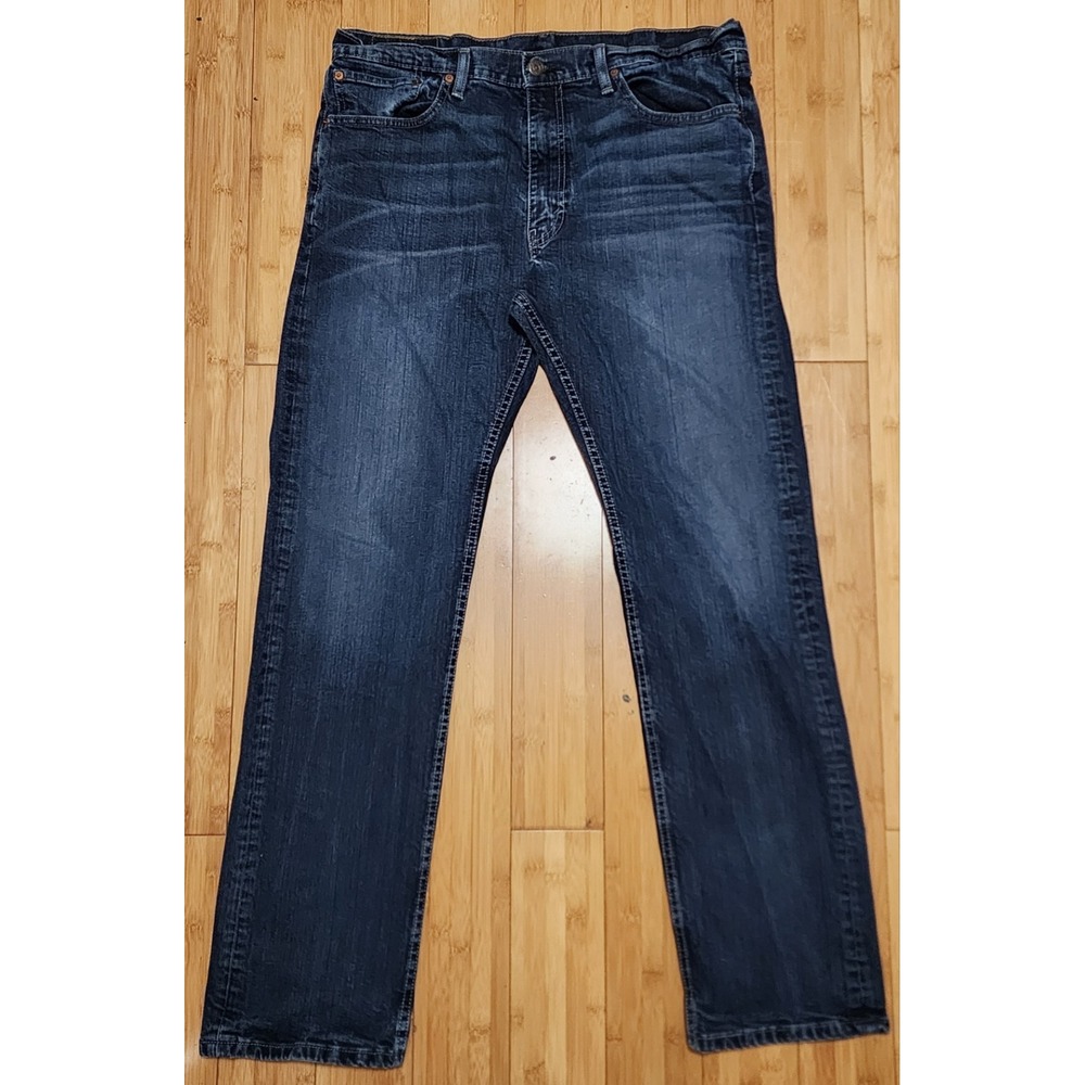 Levis 505 Jeans Mens Size 36x31 Blue Dark Wash Regular Fit Straight Denim Pants